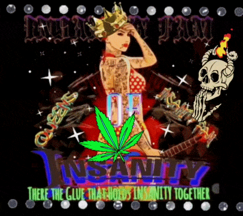 a cartoon of a woman with a crown and a marijuana leaf