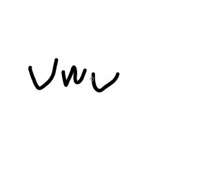 a black and white drawing of the letter v on a white background