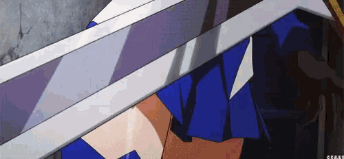 a close up of a person holding a sword with a watermark that says kifsuun