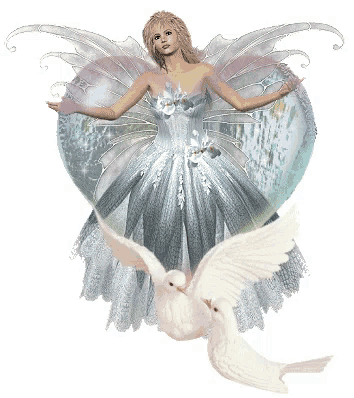 a woman in a fairy costume is holding a dove