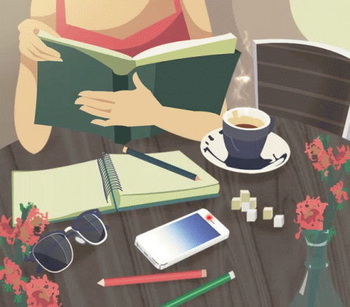 Back To School Reading GIF - Back To School Reading Coffee GIFs