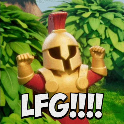 a cartoon character with a helmet and the word lfg written on it