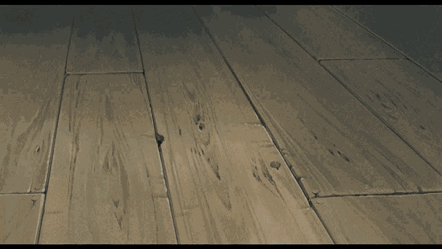 a black cat walking on a wooden floor