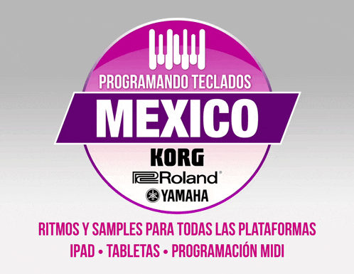 a purple circle that says " programando teclados mexico "
