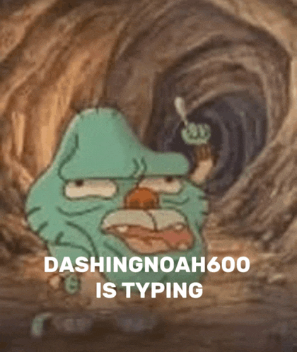 dashingtonoah600 is typing on a cartoon character