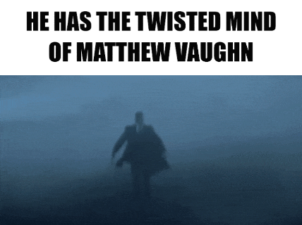 a silhouette of a man in a suit walking through a foggy field .