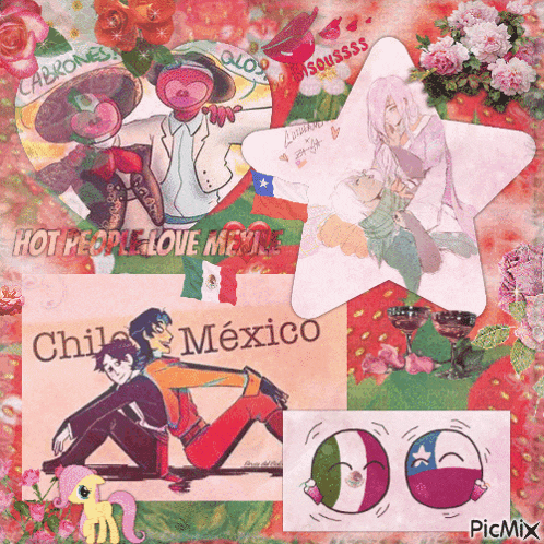 a collage of images with the words hot people love mexico