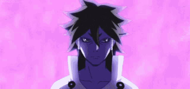 a close up of a person 's face with their eyes closed against a pink background .