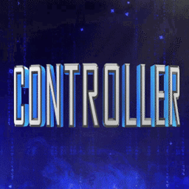 a blue background with the word controller in white letters
