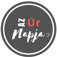 a circle with the words az ur napja in red