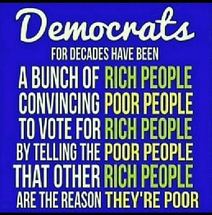 democrats for decades have been convincing poor people to vote for rich people