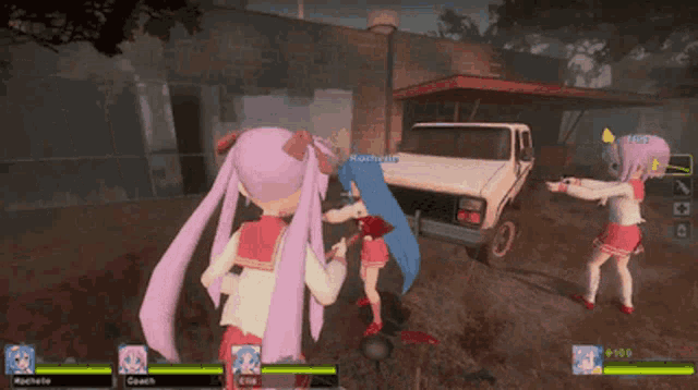 a screenshot of a video game shows a girl with blue hair named kocherie