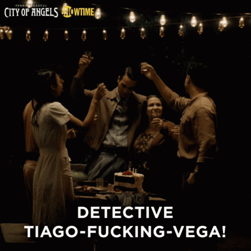 Detective Tiago Fucking Vega Celebration GIF - Detective Tiago Fucking Vega Celebration Shots GIFs