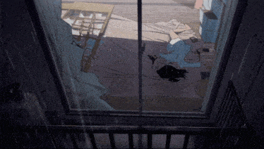 a drawing of a girl laying on the floor