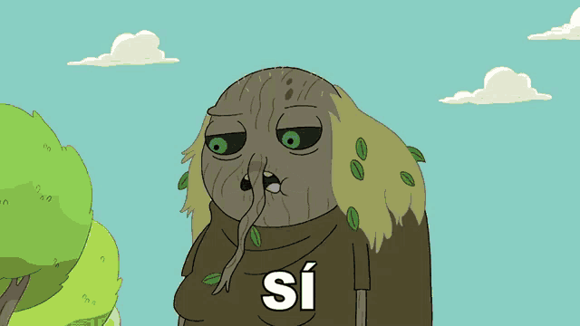 a cartoon character with a long tongue says ya qué