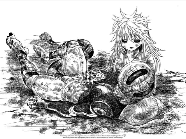 a black and white drawing of a person laying on another person 's back