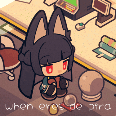 a cartoon drawing of a girl with the words when eres de pira