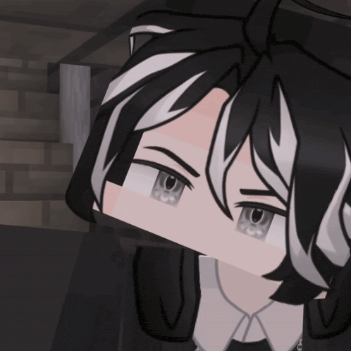 a close up of a person 's face with black hair and white stripes