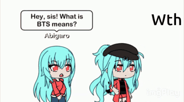 a cartoon of a girl with the words bts means back school on the bottom