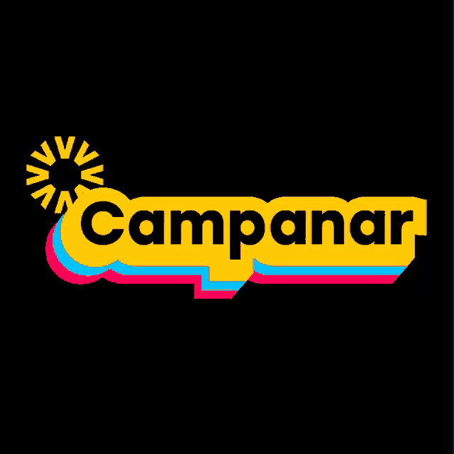 a colorful logo for campanar with a sun in the center