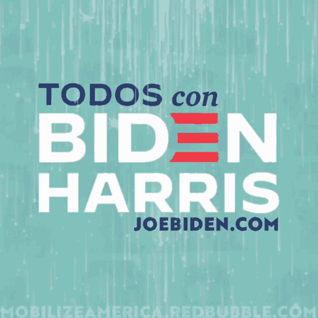 a biden harris advertisement with a blue background