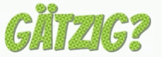 the word gatig is written in green letters on a white background .