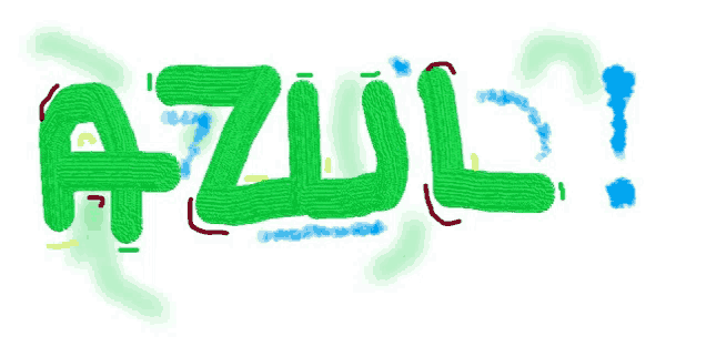the word azul is written in green letters