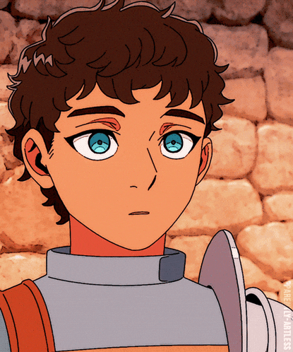 a cartoon drawing of a boy with blue eyes and the word heartless below him