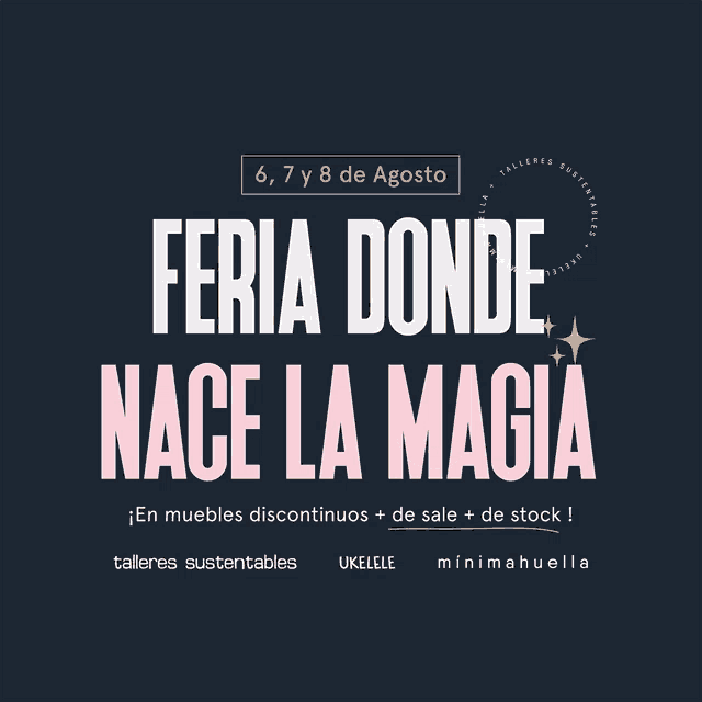 feria donde nace la magia is advertised on a dark blue background
