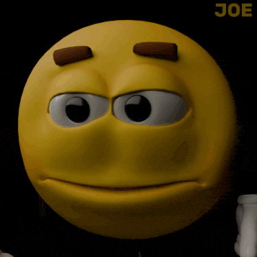 a yellow smiley face with the word joe on the bottom right