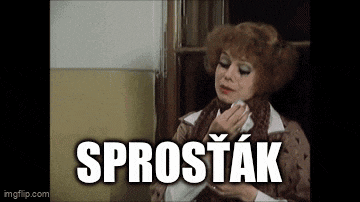 a woman with red hair is blowing her nose with a napkin and the word sprostak is above her