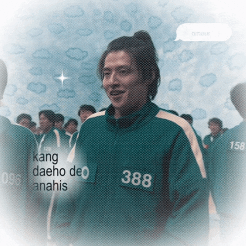 a man in a green jacket with the number 388 on his chest