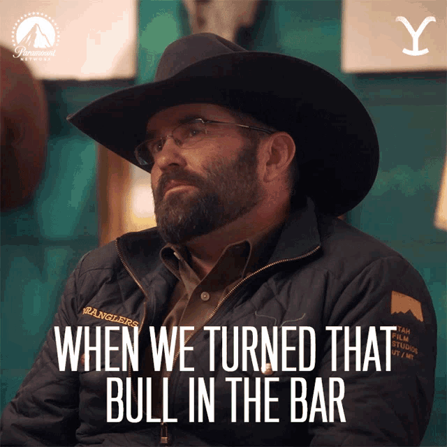When We Turned That Bull In The Bar Jake Ream GIF - When We Turned That Bull In The Bar Jake Ream Yellowstone GIFs