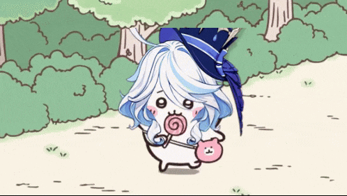 a cartoon drawing of a girl with a lollipop