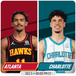 two basketball players from the hawks and charlotte are shown