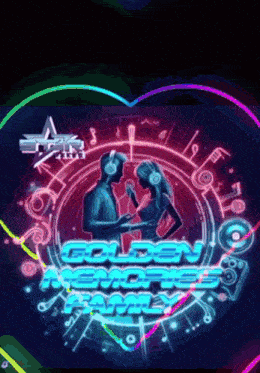 a poster for golden memories family with a man and woman holding hands