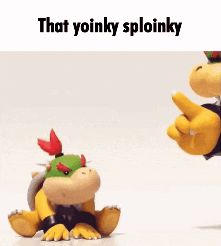 a cartoon character is pointing at another cartoon character with the words `` that yoinky sploinky '' .