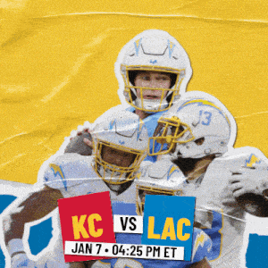 a poster for a football game between kc and lac on january 7