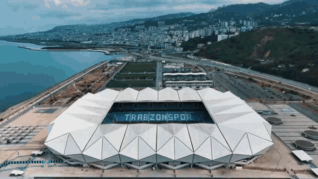 an aerial view of a stadium with the word trabzonspor on it