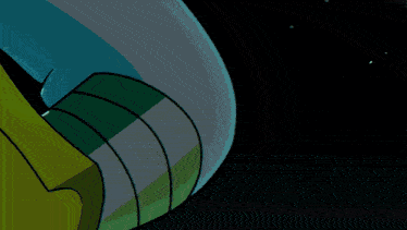 a cartoon drawing of a green object with the words whoever moves first