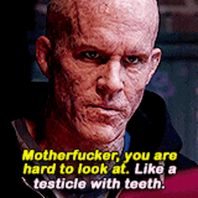 Deadpool Motherfucker You Are Hard To Look At GIF - Deadpool Motherfucker You Are Hard To Look At Like A Testicle With Teeth GIFs