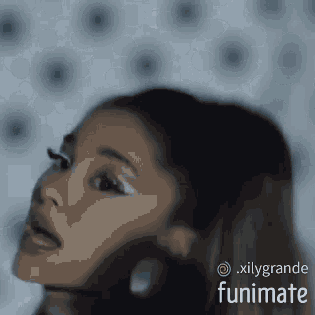 a close up of a woman 's face with the words funimate written on the bottom