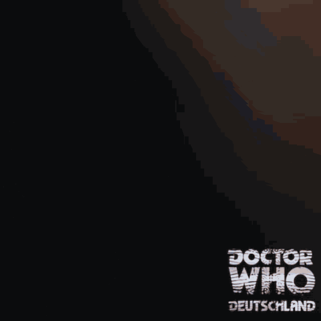 a close up of a woman 's face with the words doctor who deutschland written on it
