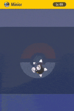 a screenshot of a video game with a pokemon called minior