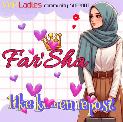 a cartoon of a woman wearing a hijab with the name farisha on it