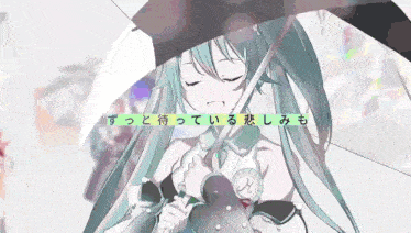 a girl with long hair is holding an umbrella with the letter r on her chest