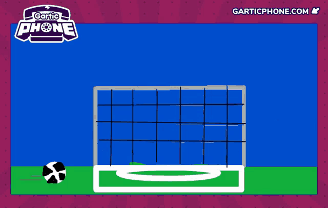 a drawing of a stick figure playing a game called garticphone