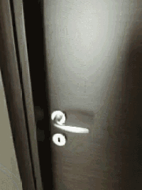 a close up of a door with a handle that says e on it