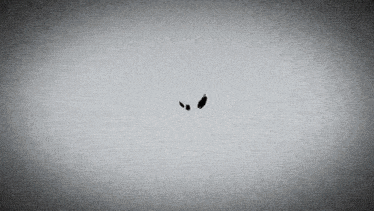 a black and white drawing of a person falling on a white surface