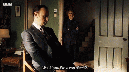 Sherlock Cup Of Tea GIF - Sherlock Cup Of Tea Mrs Hudson GIFs